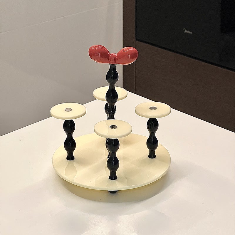 حامل أكواب أكريليك على الطراز الاسكندنافي - تصميم فيونكة، يسع 6 أكواب - Image 4
