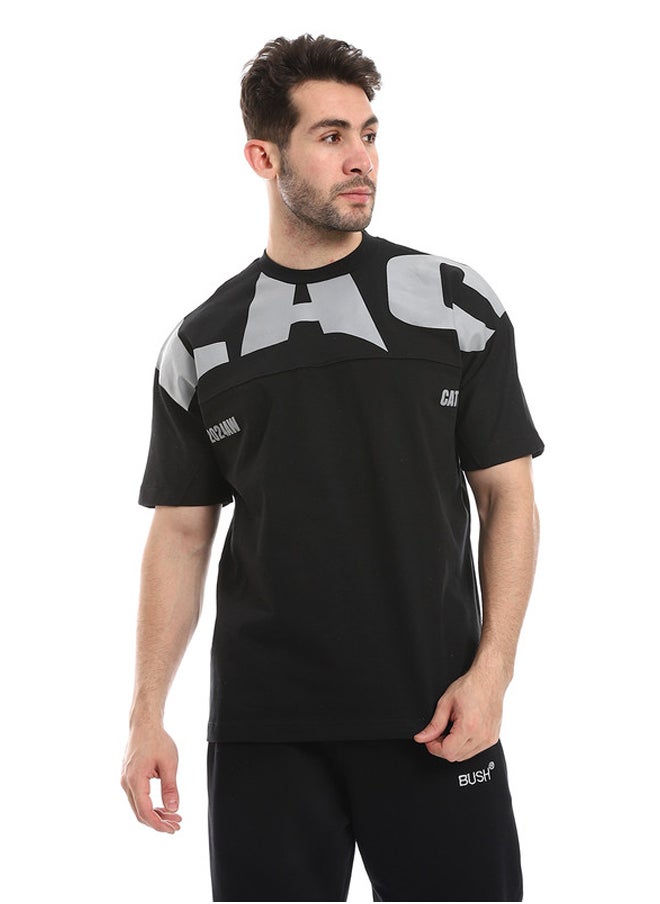 WHITE RABBIT - Comfy Printed Black T-Shirt - Image 1