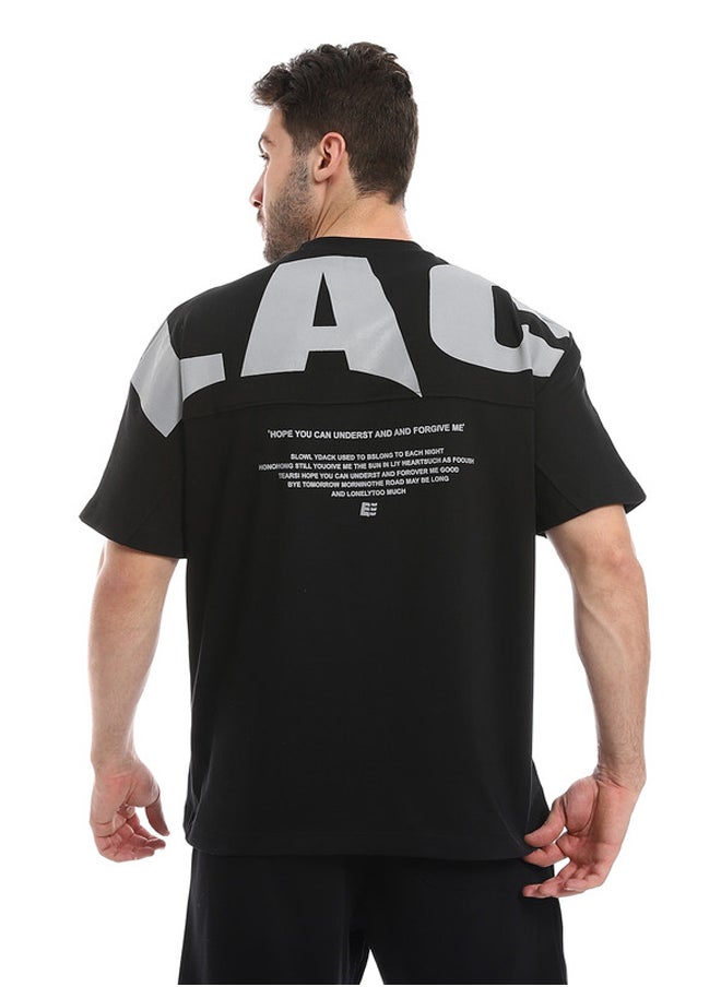 WHITE RABBIT - Comfy Printed Black T-Shirt - Image 1