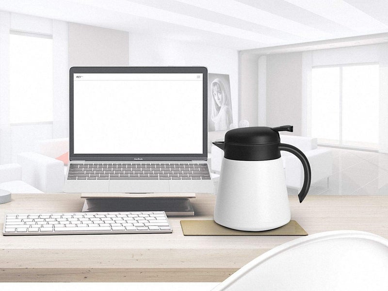 Luvan 27oz 800ml 304 18/10 Stainless Steel Thermal Carafe/Double Walled Vacuum Insulated Coffee Pot with Press Button Top,12+ Hrs Heat&Cold Retention,BPA Free,for Coffee,Tea,Beverage etc (White) - Image 2