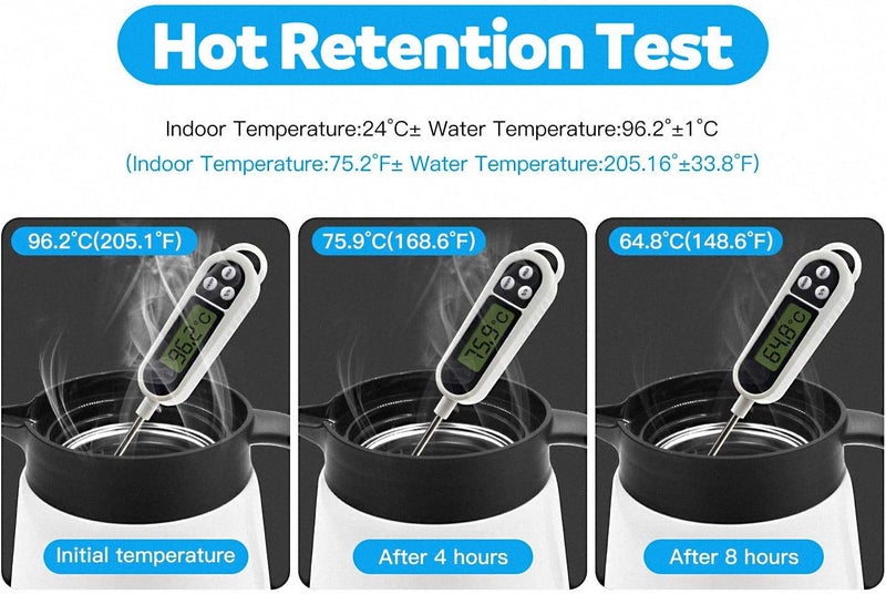 Luvan 27oz 800ml 304 18/10 Stainless Steel Thermal Carafe/Double Walled Vacuum Insulated Coffee Pot with Press Button Top,12+ Hrs Heat&Cold Retention,BPA Free,for Coffee,Tea,Beverage etc (White) - Image 3