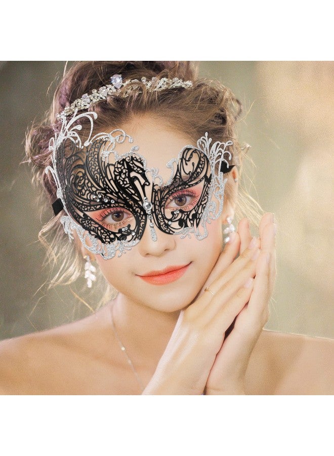 Coddsmz Couple Masquerade Mask Metal Masks Venetian Party Mask Halloween Costume Mask Mardi Gras Mask Party Evening Bar Prom Ball Mask Set For Women And Men Costumes Accessory - Image 2