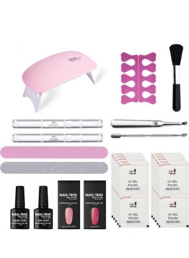 مجموعة طلاء الأظافر الجل 23 في 1 مع مصباح LED - Image 2