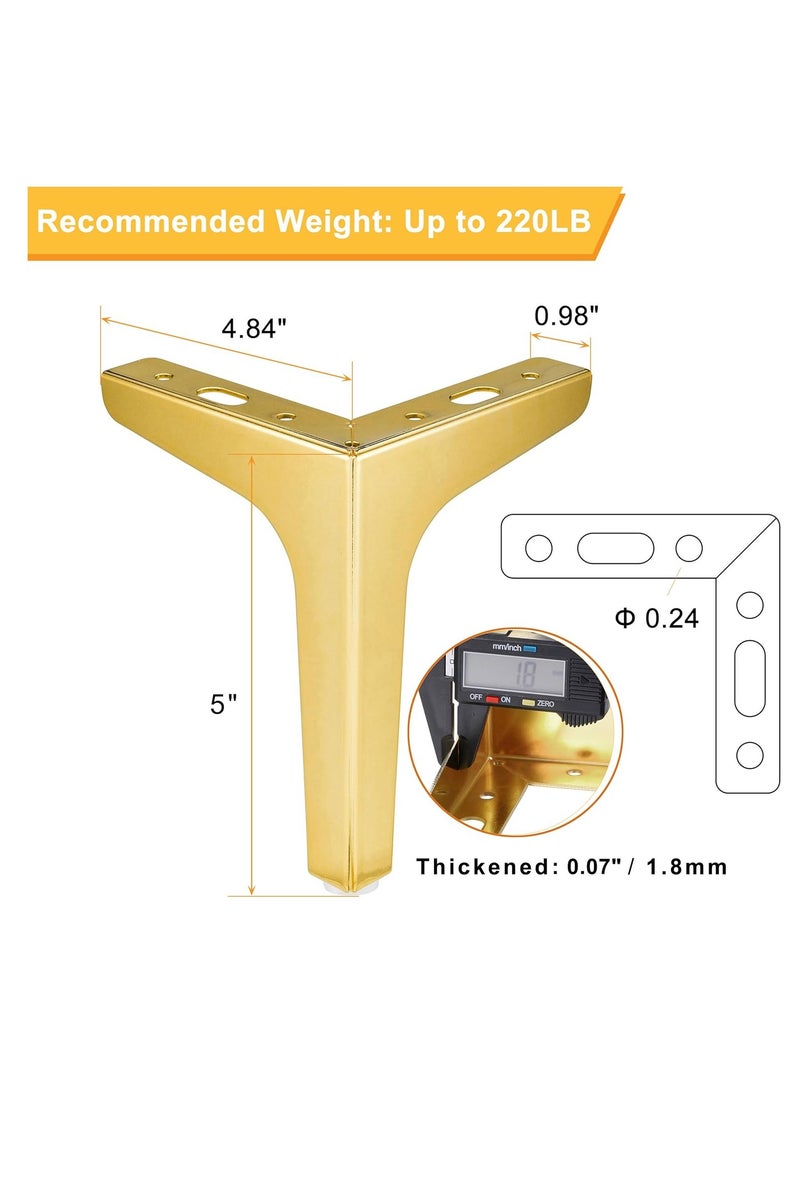 Two sets/eight Furniture Legs Heavy Duty Furniture Metal Table Legs with Screws & Protector Feet - Image 4