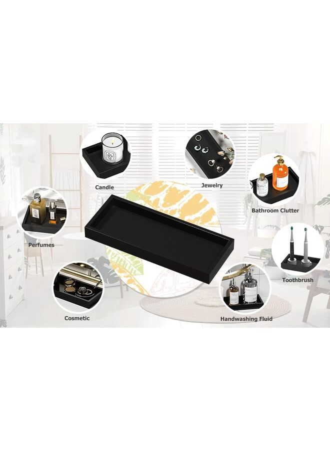 صينية حمام من الخيزران - صينية خشبية صغيرة للحمام، صينية عطر علوية للخزانة لتزيين المنزل - Image 2