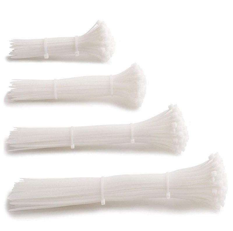 ART IFACT Nylon 250 Pieces of Nylon Cable Tie 4, 6, 8 and 10 inch- Super Strong, Natural Colour (Combination 1) - Image 1