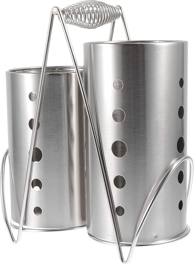 Hemoton Chopstick Holder Chopstick Drying Rack Flatware Holder Kitchen Flatware Dishes Drying Rack Utensil Drying Rack Metal Cutlery Holder Stainless Steel Chopsticks Flower Bucket