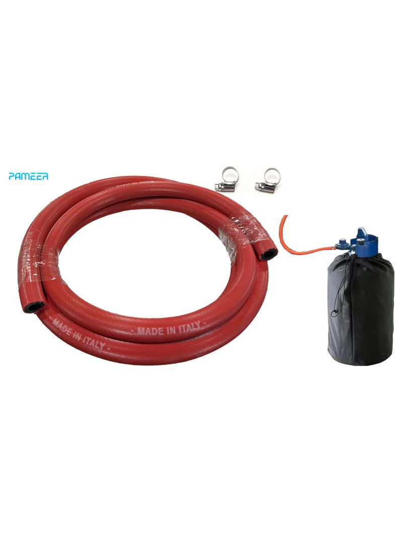 PAMEER Made in Italy, 2-meter Butane/propane LPG Gas Cylinder Hose Pipe 9mm internal bore with 2 clips, Hose Propane Butane LPG gas Pipe for outdoor Camping Barbecue party, BBQ set, Connection Kit for LP/LPG. - Image 2