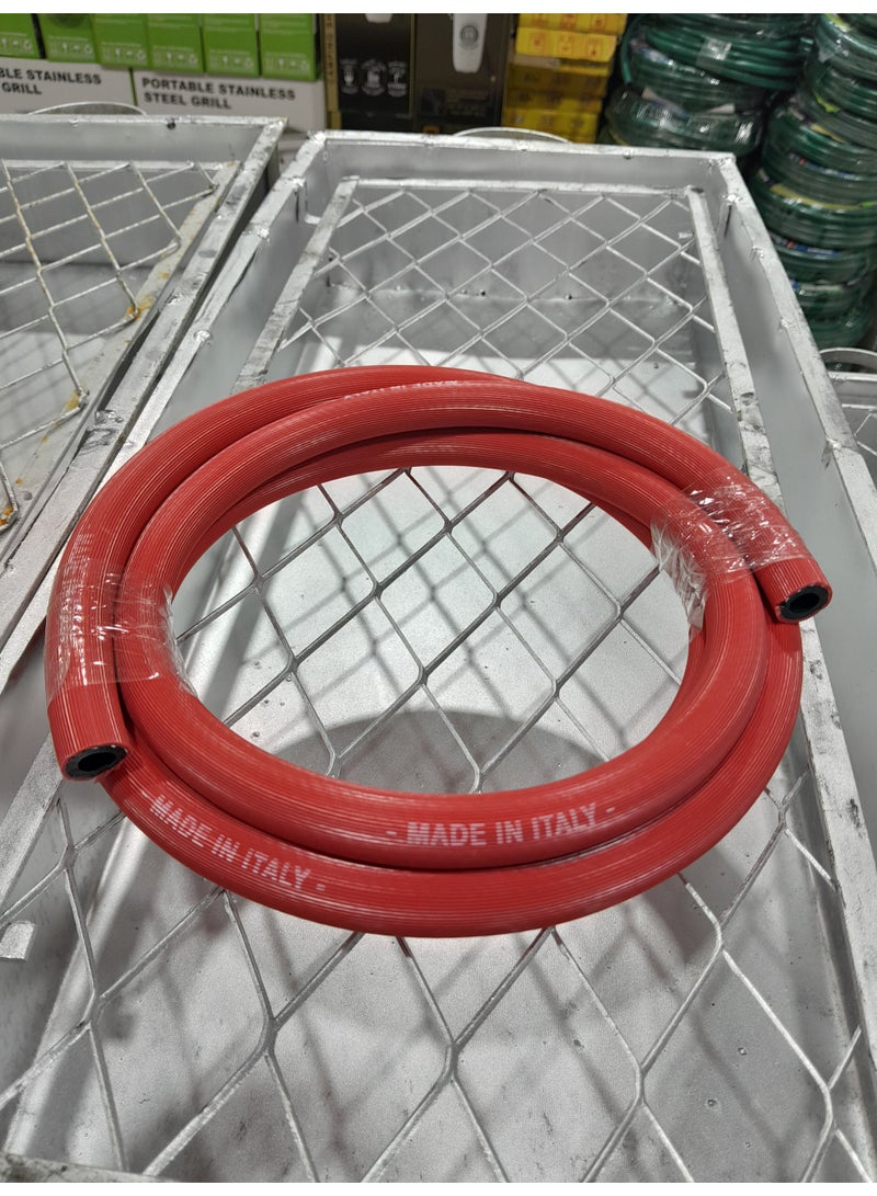 PAMEER Made in Italy, 2-meter Butane/propane LPG Gas Cylinder Hose Pipe 9mm internal bore with 2 clips, Hose Propane Butane LPG gas Pipe for outdoor Camping Barbecue party, BBQ set, Connection Kit for LP/LPG. - Image 3