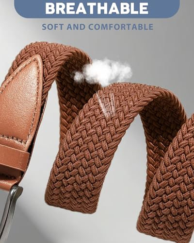 Kajeer Boy Belt Stretch Braided,Pin Buckle Elastic Woven Kids Golf Belt for Boys Girls (Small, Brown) - Image 4