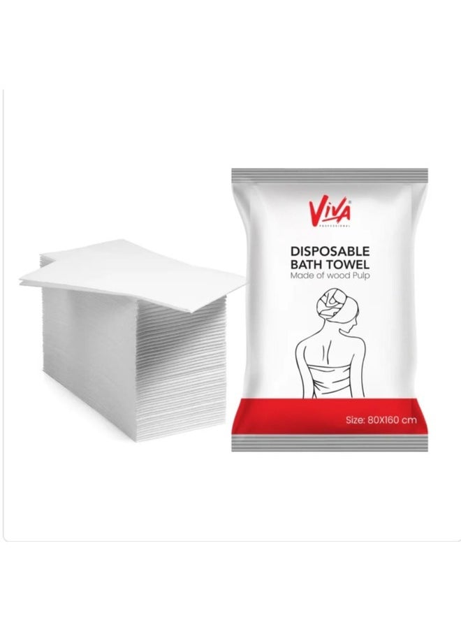 Viva - Premium Super Absorbent Disposable Bath Towel (25 pieces) White 80x160cm - Image 1