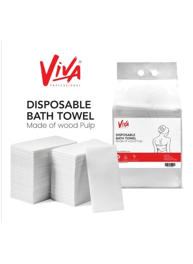 Viva - Premium Super Absorbent Disposable Bath Towel (25 pieces) White 80x160cm - Image 1
