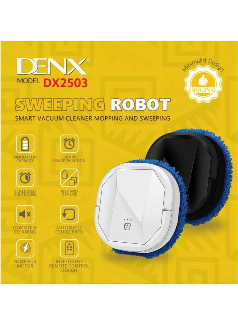 Denx 2 in 1 Robot Vacuum Cleaner For Dry And Wet Cleaning With 360 Degree Rotation, Easy To Carry And Rechargeable - Image 1