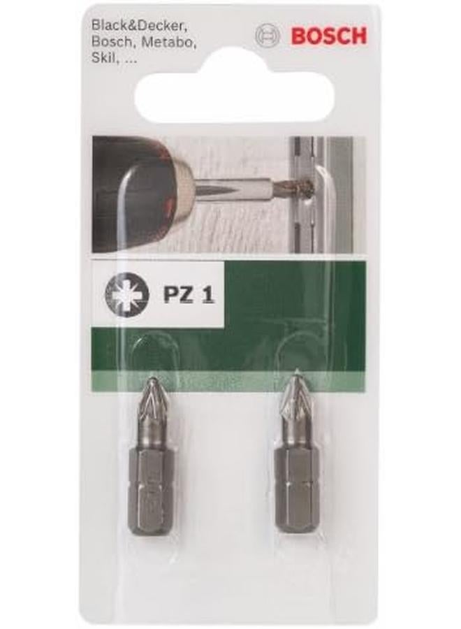 BOSCH 2609255922 25Mm Pozidriv Screwdriver Bit Inch Standard Quality Pz1 2 Pieces - Image 2