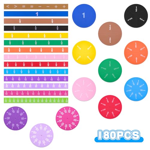 Meetory 134 Pcs Magnetic Fraction Tiles Fraction Circles Math Manipulatives for Preschool Elementary School Educational Resources Classroom Educational Kit - Image 1