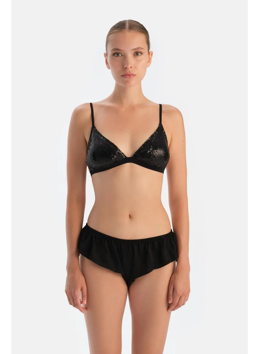 داجي Black Frilled Briefs