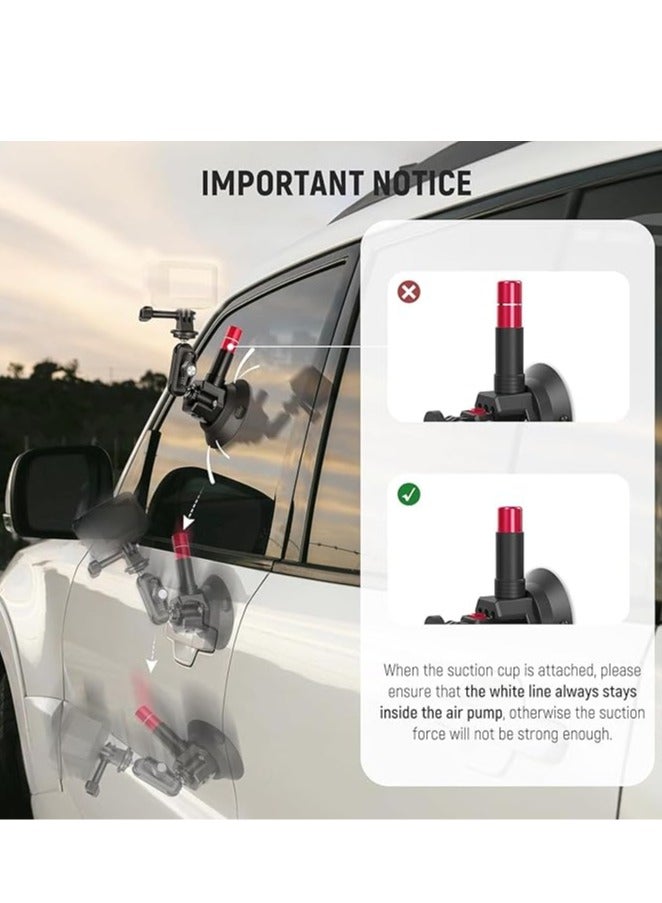 NEEWER Triple Suction Cup Car Mount Kit CA065 with 3-in-1 Extension Pole, Magic Arm & Action Camera Adapter – Compatible with GoPro, Insta360 - Image 5