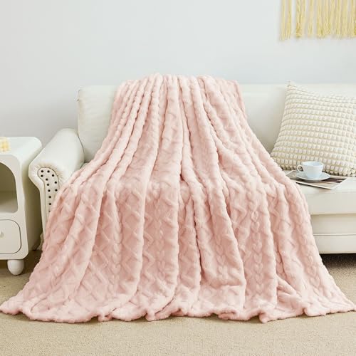 Aganear Fleece Throw Blanket - Cozy Soft Lightweight Fuzzy Portable Throw Blankets, Boho Decor for Home, Warm Gifts for Birthday, Christmas, Halloween, Housewarming(50"x60", Pink) - Image 3