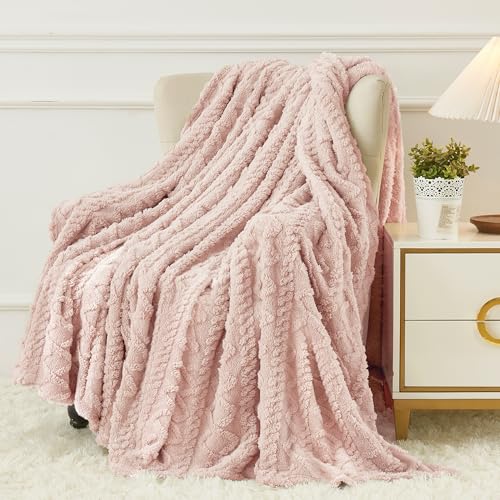 Aganear Fleece Throw Blanket - Cozy Soft Lightweight Fuzzy Portable Throw Blankets, Boho Decor for Home, Warm Gifts for Birthday, Christmas, Halloween, Housewarming(50"x60", Pink) - Image 1