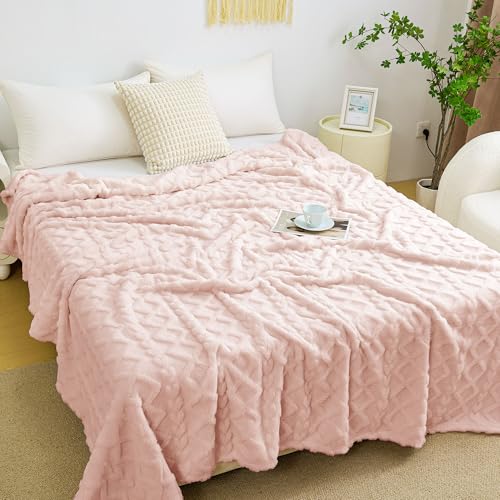 Aganear Fleece Throw Blanket - Cozy Soft Lightweight Fuzzy Portable Throw Blankets, Boho Decor for Home, Warm Gifts for Birthday, Christmas, Halloween, Housewarming(50"x60", Pink) - Image 5