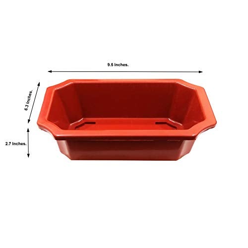 SHOPMEFAST Plastic Plant Pots - 9.5" Rectangular Bonsai Tray, Terracotta Color (Set of 2). Lightweight, UV Resistant, Ideal for Indoor & Outdoor Plants - Image 2