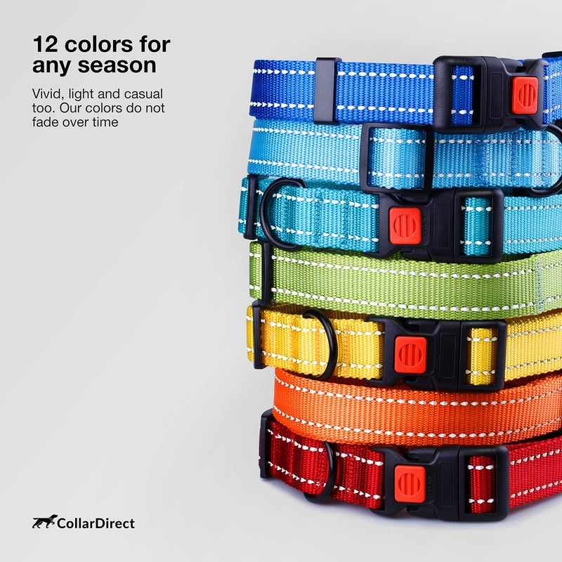 CollarDirect Reflective Dog Collar for a Small, Medium, Large Dog or Puppy with a Quick Release Buckle - Boy and Girl - Nylon Suitable for Swimming (12-16 Inch, Blue) - Image 5