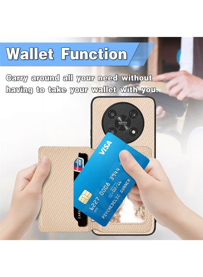 اس-توب جراب هاتف Honor Magic4 Lite من ألياف الكربون مع حقيبة بطاقات مغناطيسية - Image 5