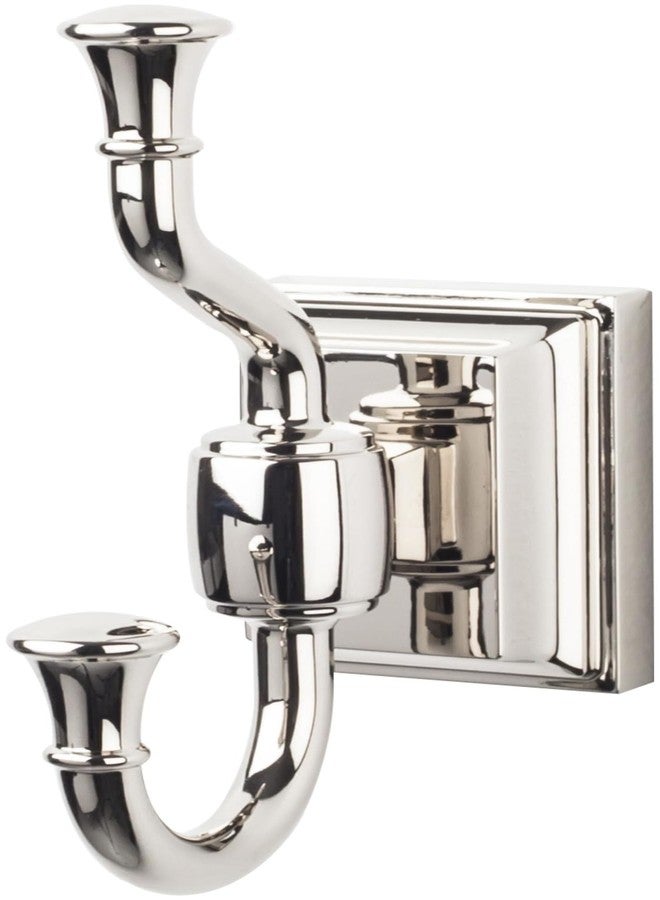 Top Knobs STK2-PN Stratton Bath Double Hook Polished Nickel - Image 1