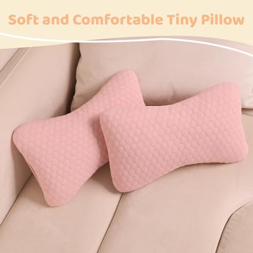 vocheer Small Pillows for Sleeping, 11"x 7" Mini Travel Pillow, Tiny Pillows for Neck, Wrist, Lumbar and Knee, Pets Pillow, Cotton, Machine Washable,Pink-1PC - Image 5