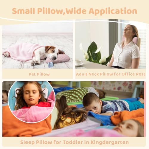 vocheer Small Pillows for Sleeping, 11"x 7" Mini Travel Pillow, Tiny Pillows for Neck, Wrist, Lumbar and Knee, Pets Pillow, Cotton, Machine Washable,Pink-1PC - Image 4