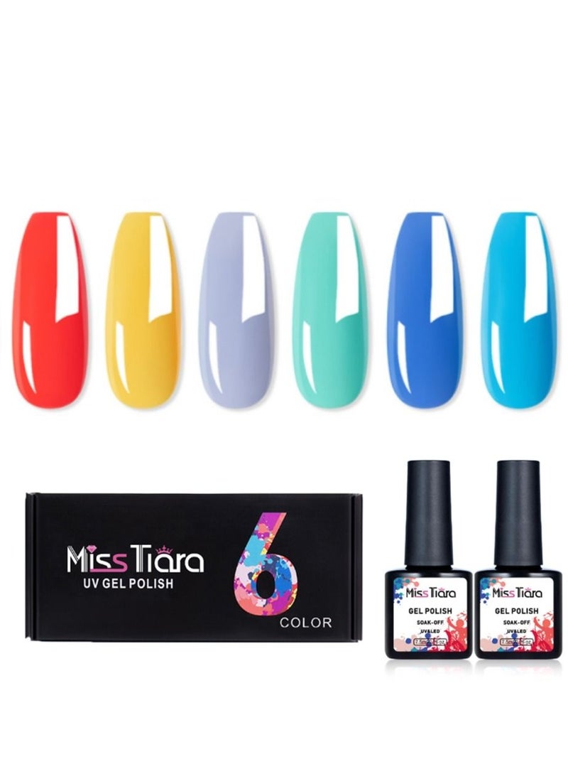 MissTiara 6-Piece UV and LED Nail Gel Polish Set  - Image 1