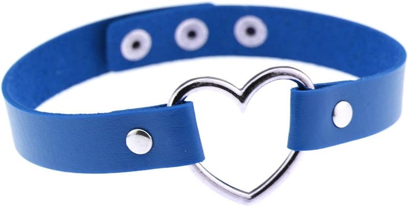 cheekyglo 6Pcs Hot PU Leather Punk Heart Studded Choker Necklace Rivet Buckle Collar Necklace Gift for Women Jewelry - Image 2