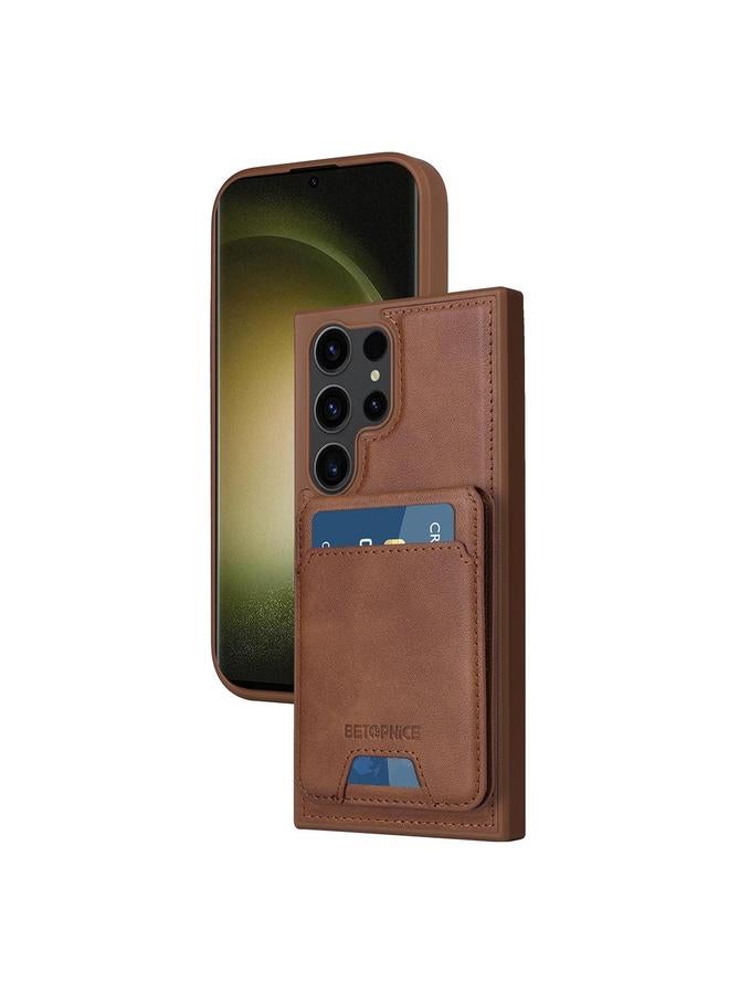 The Bros Case For Samsung Galaxy S23 Ultra 5G Vertical Flip Detachable MagSafe Wallet Phone Case