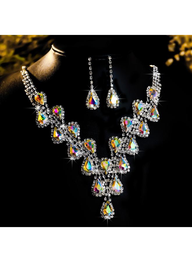 Europe And The United States Necklace Suit Earrings Jewelry Suit Banquet Dress Chain Fashion Joker Bridal Jewelry