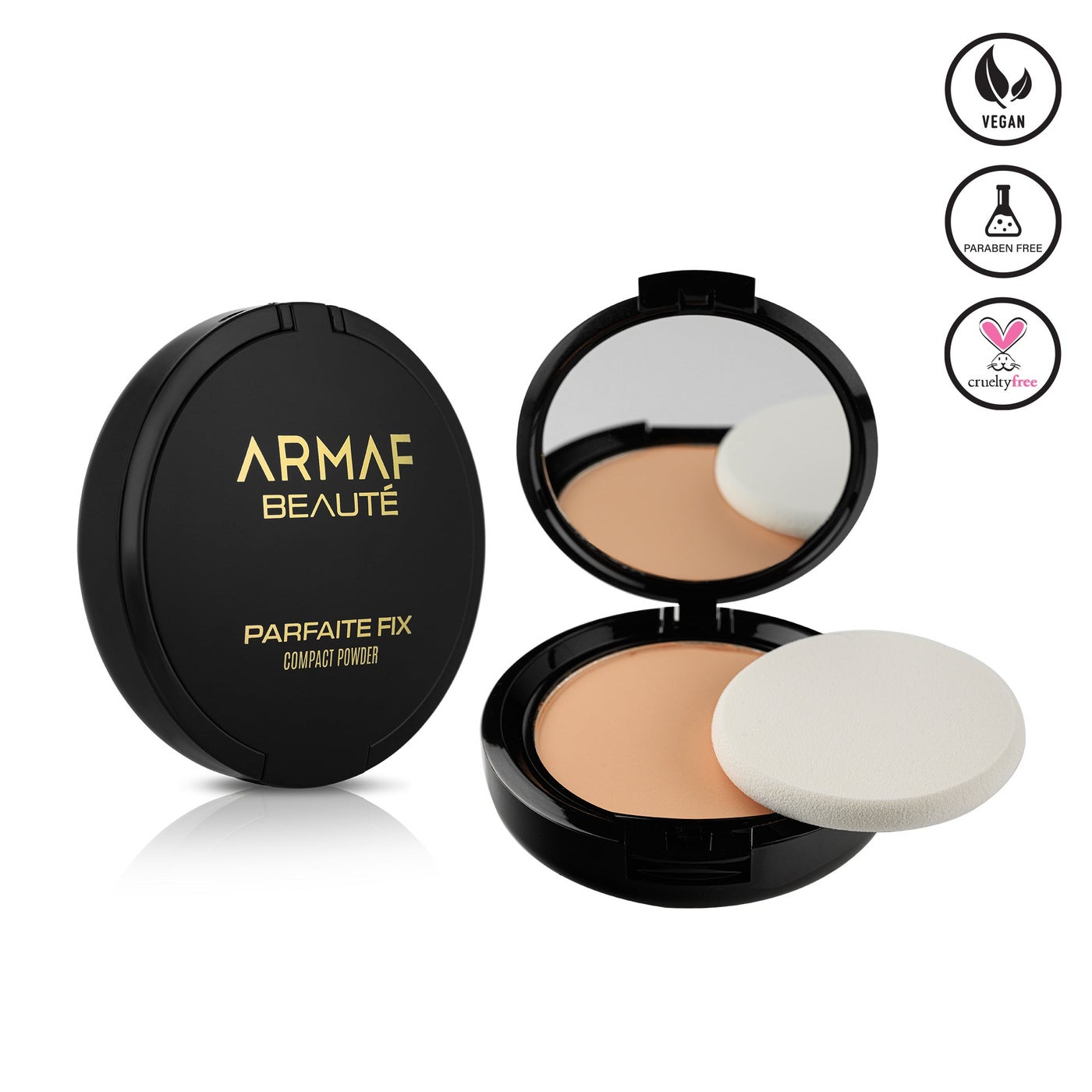 Armaf Beaute Face Make Up Parfaite Fix Compact Powder, Porcelain Colour, Lightweight Formula, Feather Light, Oil Control & Waterproof Finish, Seamless Blurring & Flawless Skin, Shine Free Matte