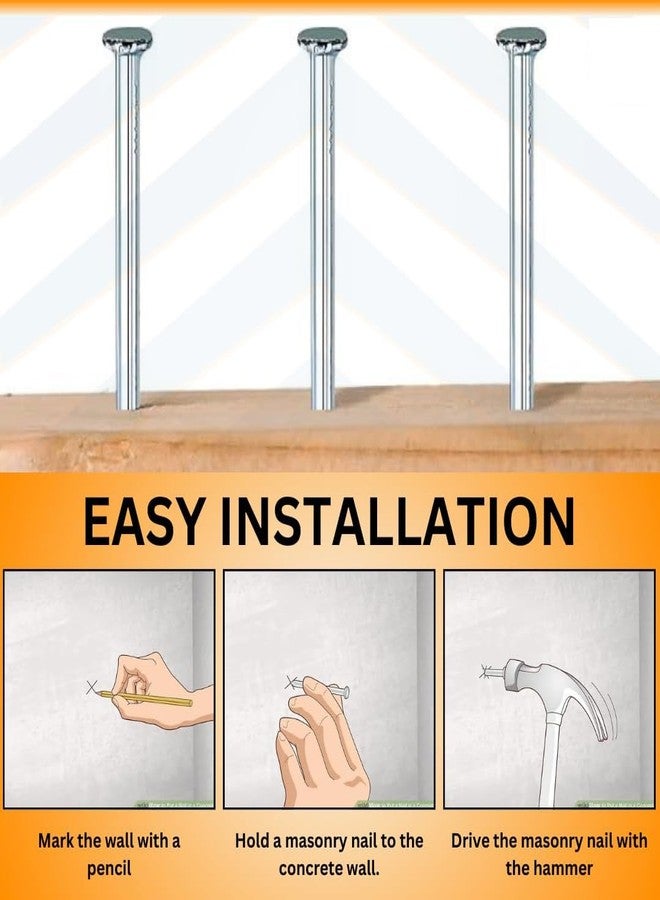USTAD Premium Quality Concrete Hardware Wall Nails 1 Inch – Pack of 200 Pcs for Masonry Walls, Hanging Photo Frames, Wall Mirrors & Decorative Items – Strong & Rust-Resistant - Image 5