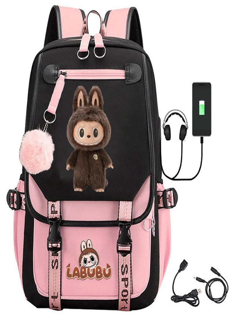 Labubu Children Bag Sackpack Backpack Laptop Sports Bags Fashion for Women Girls Kids