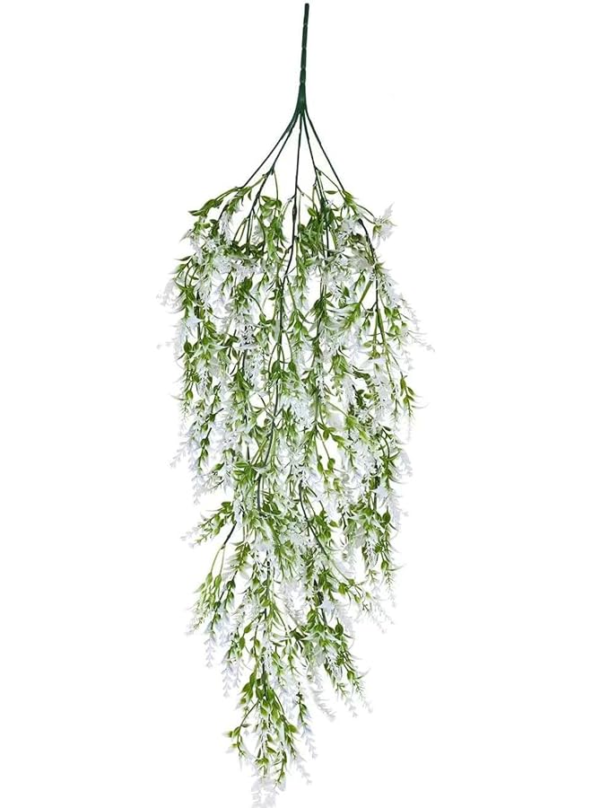 erorex Sm7002 5 2Pcs Artificial Hanging Plants Fake Hanging Lavender Flower Simulation Fake Hanging Uv Resistant White Hanging Plants Indoor Garden Wedding Outdoor Hanging Decorations  - Image 3