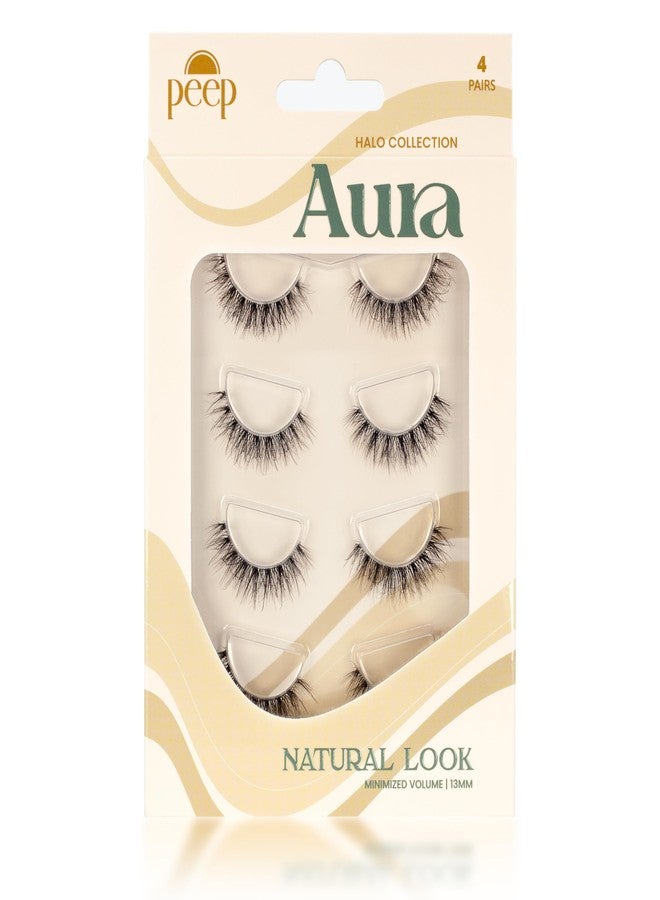 Peep Aura Lash | Natural Look | Clear Band | Minimized Volume | 13mm Length - Image 1