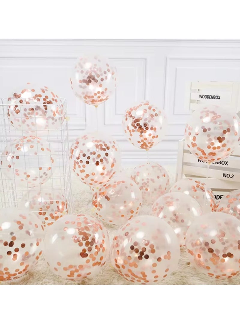 50 Confetti Balloons Are Clear Balloons With Rose Gold Confetti Inside / For holidays, parties and graduation parties and Birthday / Confetti Balloons are available in all popular colors  - Image 2