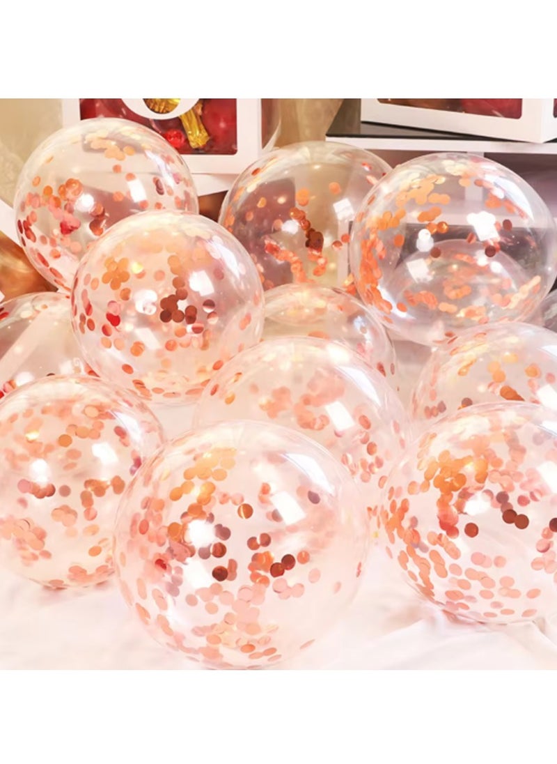 50 Confetti Balloons Are Clear Balloons With Rose Gold Confetti Inside / For holidays, parties and graduation parties and Birthday / Confetti Balloons are available in all popular colors  - Image 3