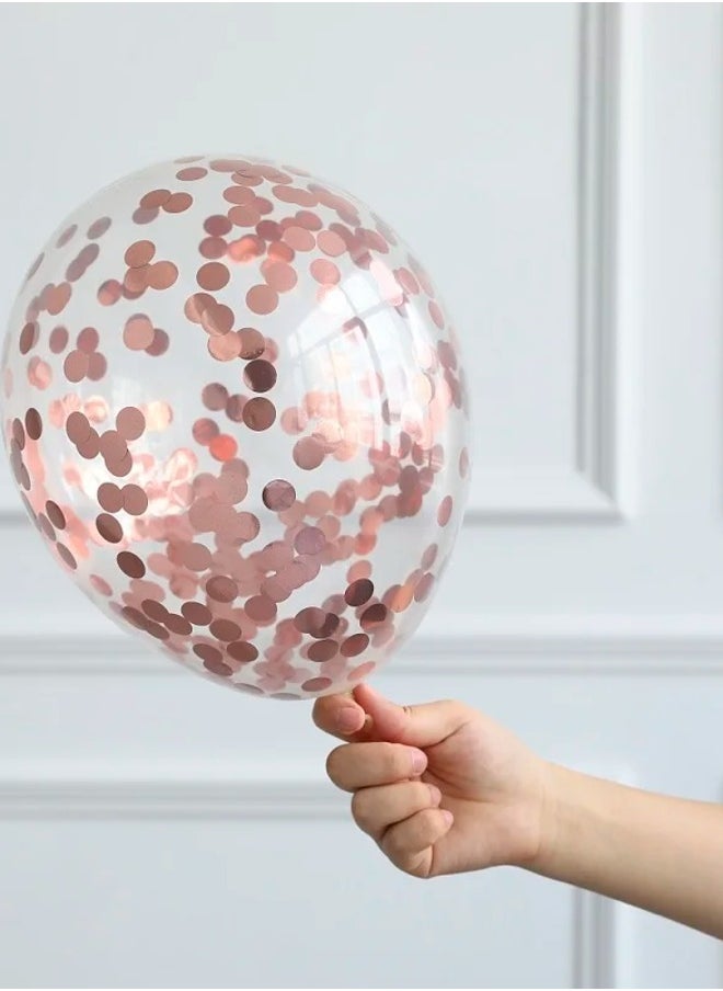 50 Confetti Balloons Are Clear Balloons With Rose Gold Confetti Inside / For holidays, parties and graduation parties and Birthday / Confetti Balloons are available in all popular colors  - Image 4