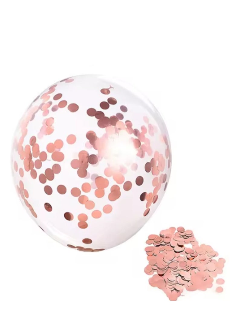 50 Confetti Balloons Are Clear Balloons With Rose Gold Confetti Inside / For holidays, parties and graduation parties and Birthday / Confetti Balloons are available in all popular colors  - Image 5