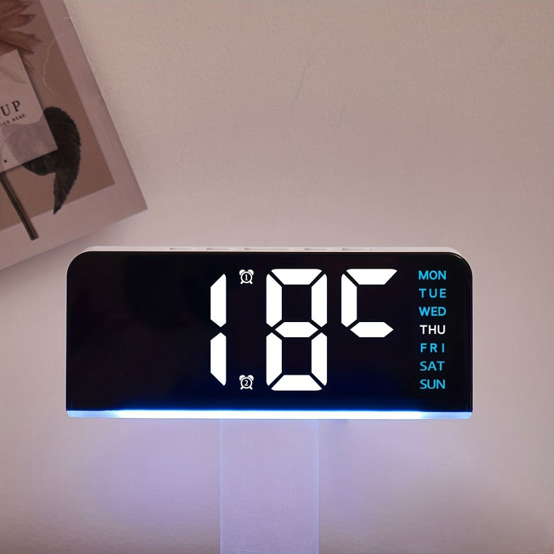 Green Shell Light LED Digital Alarm Clock with Atmosphere Light USB Powered - Image 5