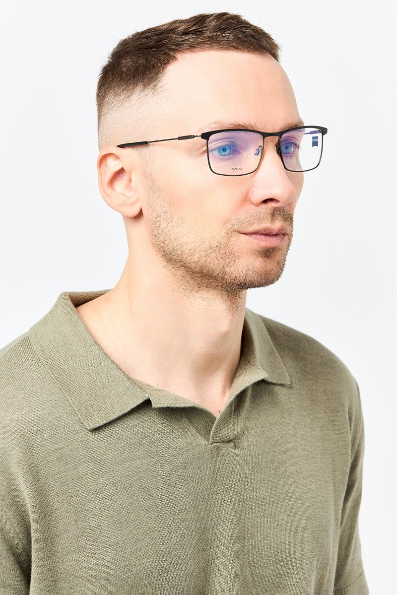 Zeiss Men ZS22102 Rectangular Eyeglasses, Black - Image 2