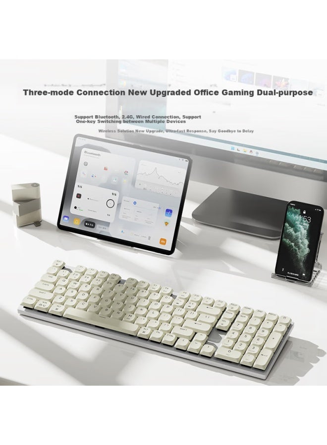 JD.com Jd Jingzao N990pro Three-mode Low-profile Mechanical Keyboard Wireless Bluetooth 101 Keys Kailh Low Tea Axis Aluminum Body Large UKey Office Galaxy Grey - Image 3