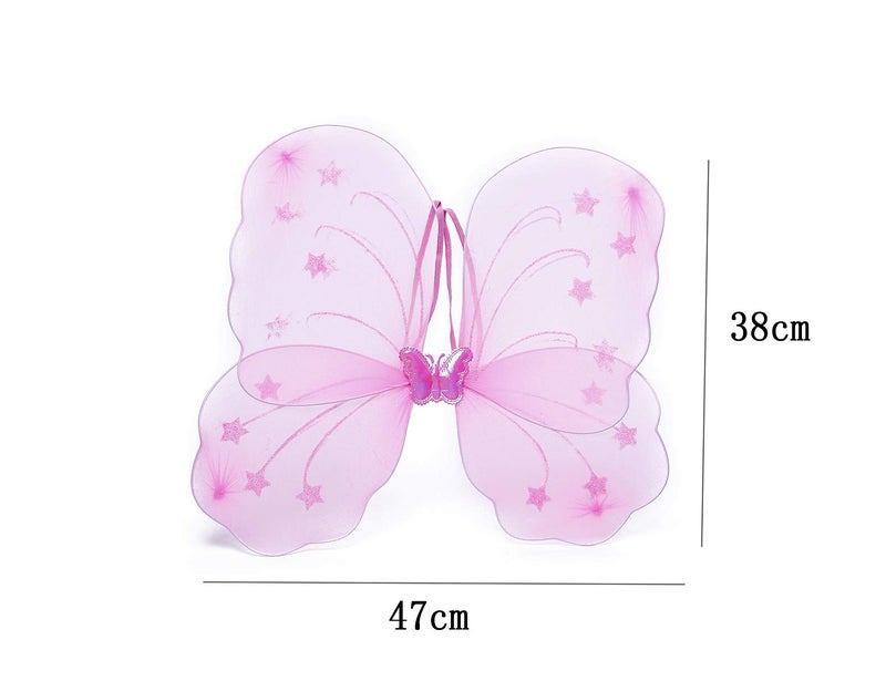 Futurekart Fairy Butterfly Wings Costume for Baby Girl 3 in 1 Set (Pink) - Image 2