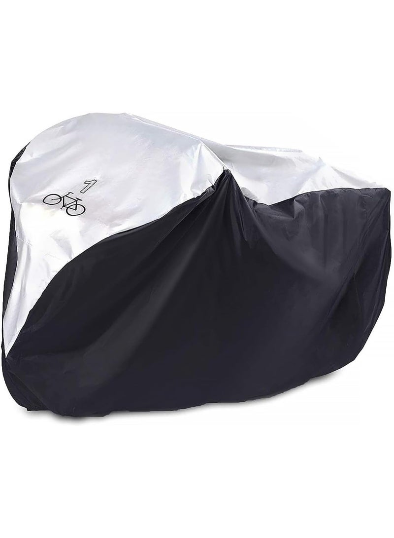jaexest Bike Waterproof Rain Cover – Bicycle Dust & UV Resistant Cover – Outdoor Cycle Protection Cover – Black & Silver – Fits Most Bicycles - Image 1