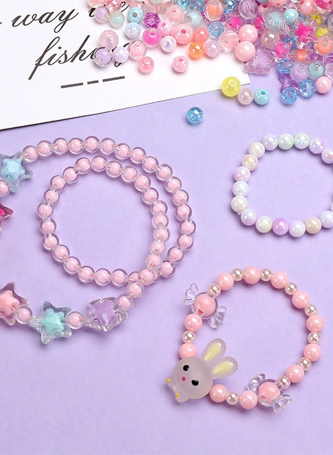 هايدو حوالي 500 قطعة من المواد الملونة نمط متعددة الخرز الاكريليك ، جميلة متنوعة من الخرز ، ديي سلاسل اليد ، والقلائد ، وحبال الشعر ، وتأتي مع لفة من حبل مطاطي و 10 قلادة كبيرة ( ألوان عشوائية ، وأنماط عشوائية ) - Image 5