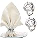 FKSWTV Bling Big Diamond Ring Napkin Rings Set of 6 Crystal Rhinestone Sparkle Bling Huge Napkin Holders Heavy Sturdy Summer Wedding Engagement Decoration Silver 6 - Image 2